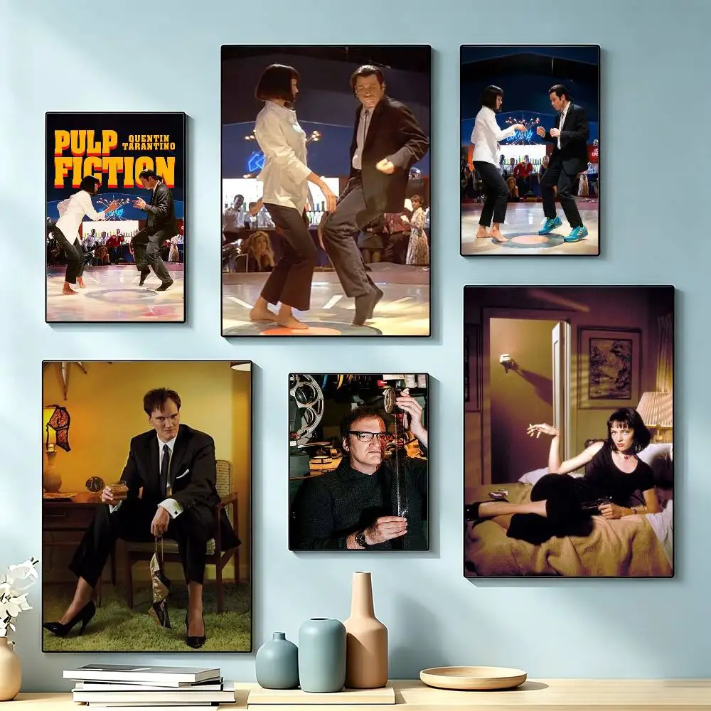 Movie Pulp Fiction Poster High Quality Dorm Living Room Aesthetic Wall Decoration Painting Stickers Gift