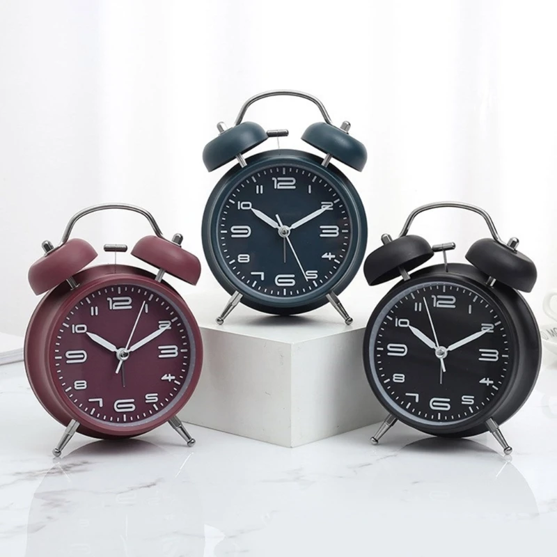 Metal Alarm Clock Retro Noiseless Quiet Clock Bedsides 4.6