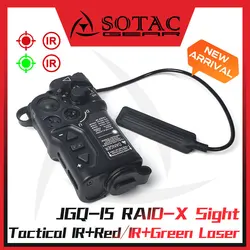 SOTAC RAID-X Wea-pon Light SOTAC GEAR Adjustable IR Green Red La-ser Tactical Scout Light with Hot Button