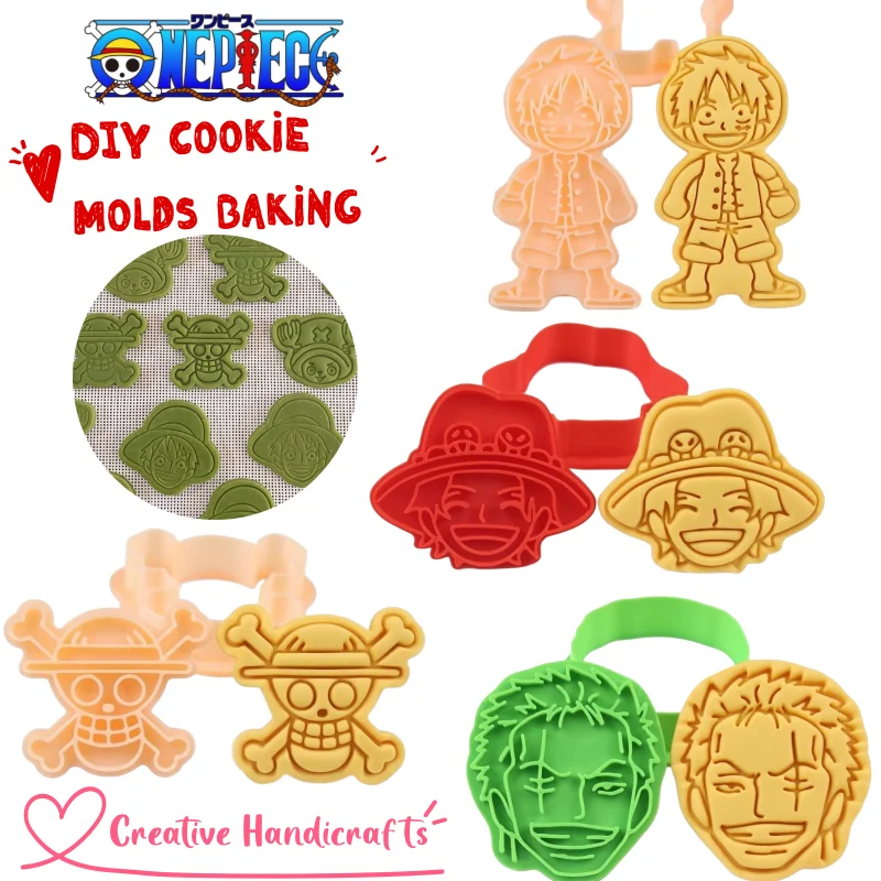 

One Piece Luffy Tony Tony Chopper Biscuit Mold Creative Home Diy Biscuit Baking Tool Cartoon Three-Dimensional Pressing Tool