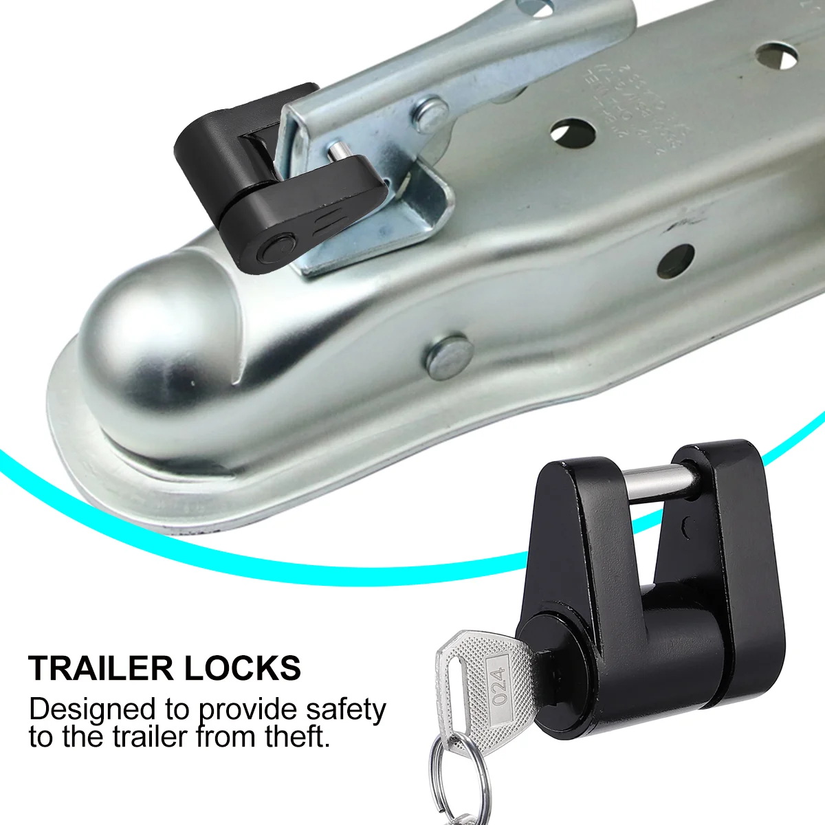 Rust-resistance Anti-theft Hard-wearing Durable Hook Lock Tongue Locks Trailer Hitch Lock for Cehicles Cars A30