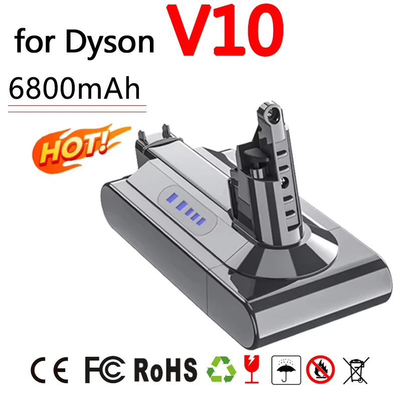 

Для Dyson V10 Battery V10 Animal Absolute Fluffy Беспроводной пылесос НОВЫЙ 25,2 В 4800 мАч ~ 6800 мАч DYSON V10 Battery