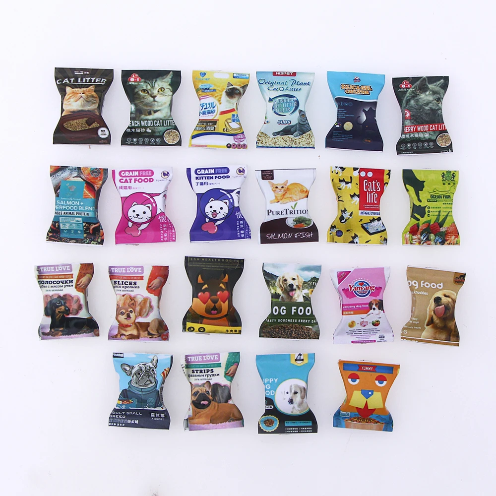 2/5PcsDollhouse Simulation Paper Snack Bag Snack Box Miniature Snack Play OB11 Convenience Store Scene Decoration Layout Model