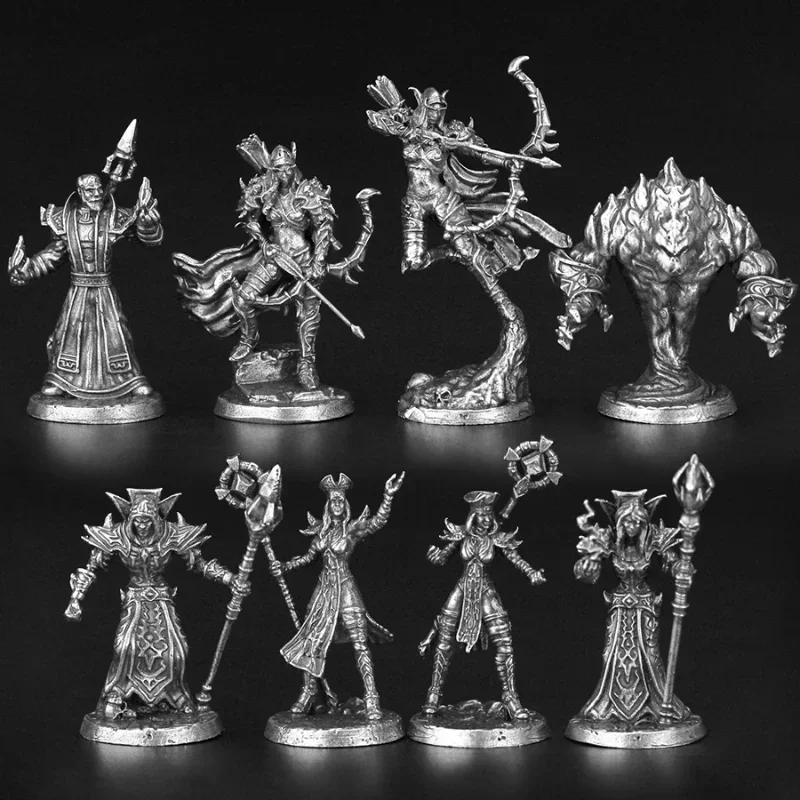 Cupronickel Metal Knight-errant Action Figures Toys Model Desktop Decor Board Game Chess Pieces Ornament Accessories Figurine