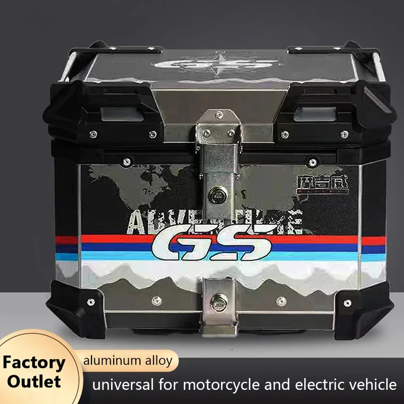 Factory Hot Selling 45L 55L Aluminum Motorcycle Helmet Box Trunk Top Case Travel Lage Storage Box For  r1200gs adventure 1200 gs