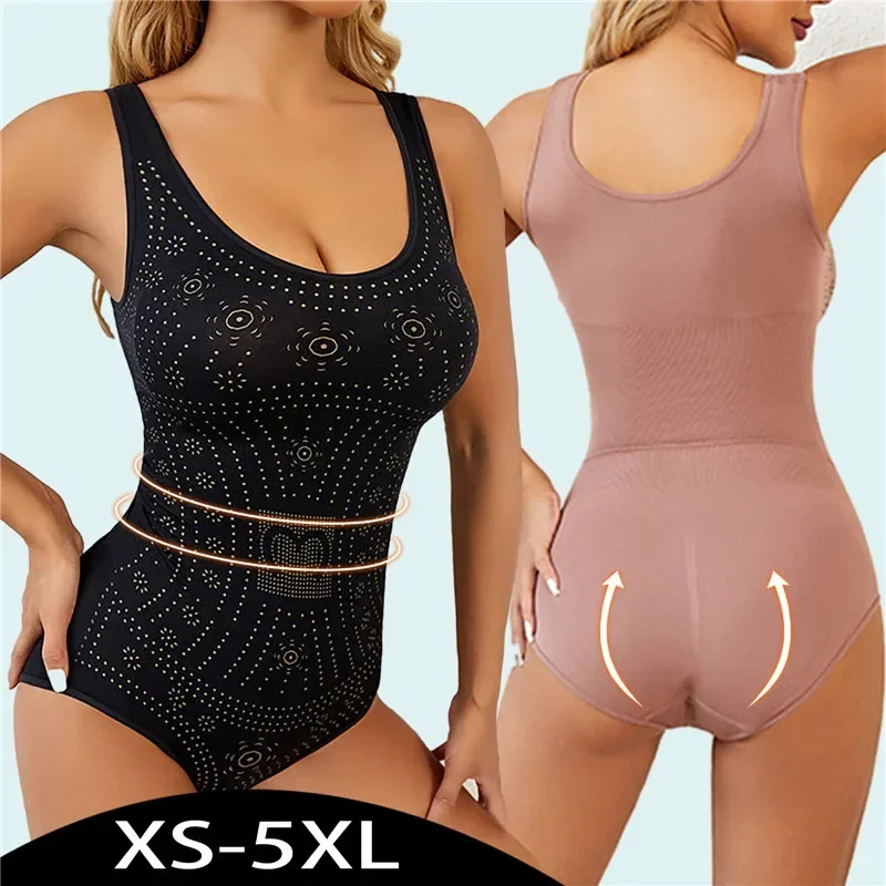 Seamless Bodysuit Shaper Printed Large Size Shapewear Belly Slimming Tummy Control Body Shaper Corset Underwear Women Tank Top