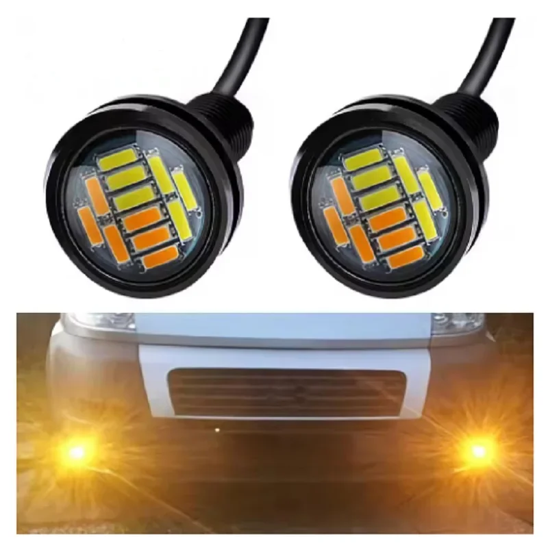 1pcs 23mm LED Eagle Eye Light High Power 12LED 4014 SMD Car Fog DRL Bulb Reverse Backup Parking Turn Signal Tail Light Lamp