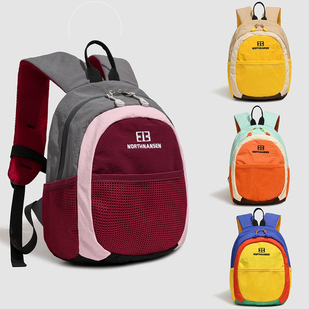 Color Block Mini Hiking Backpack, Light Nylon Daypack with Chest Buckle, Sturdy Bag for Outdoor Walks, Sports & Casual Daily Use
