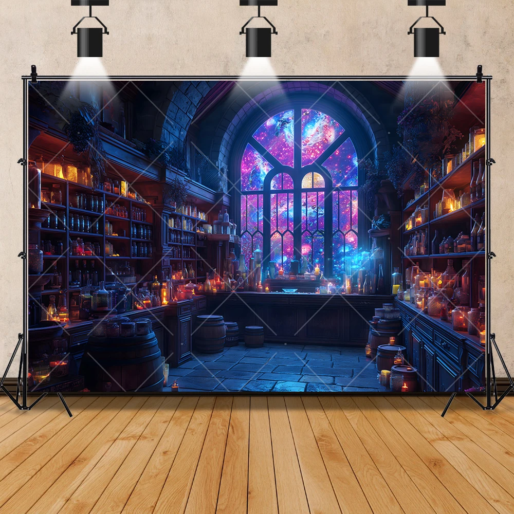 Happy Halloween Evil Black Magic Potion Room Kids Birthday Party Backdrop Custom Babys Room Decor Photo Props Studio Background