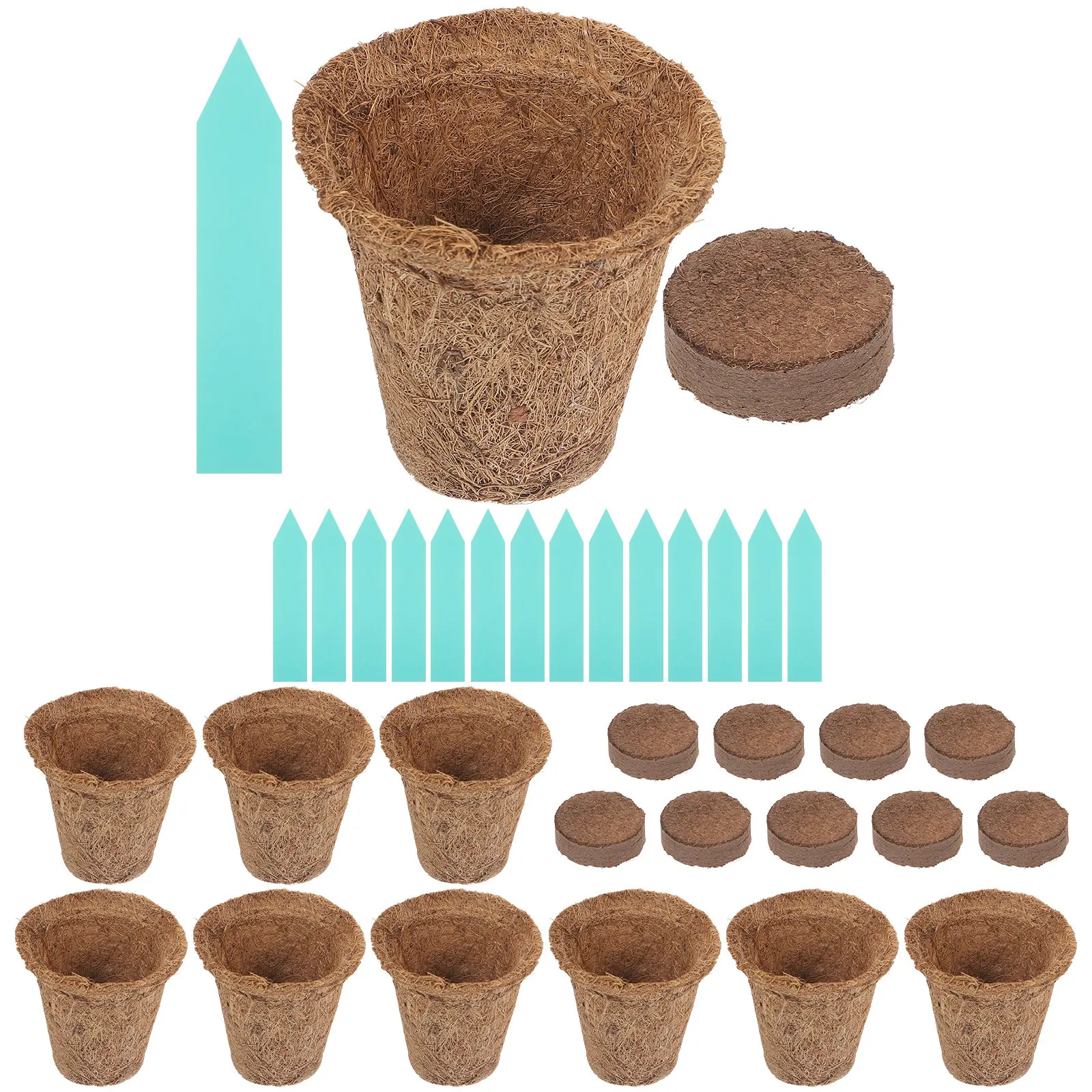 

1Set Coconut Coir Nursery Pots Lightweight Breathable Biodegradable Plant Starter Pots for Germination Growing Sprouting Beans