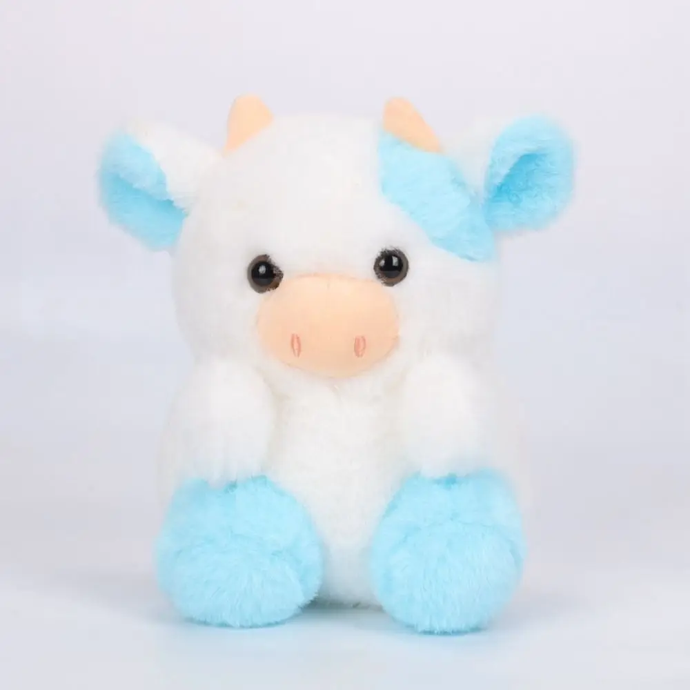 Peluche Mucca Fragola Rosa Nero Cartone Animato Mucca Farcita Colorata Taglio Morbido Mucca Fragola Decorazione della Stanza