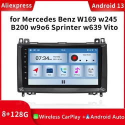 9inch Wireless Carplay Android 13 8 Core Car Radio Multimedia Stereo for Mercedes Benz Viano Vito W639 B200 W169 W245 2004-2012