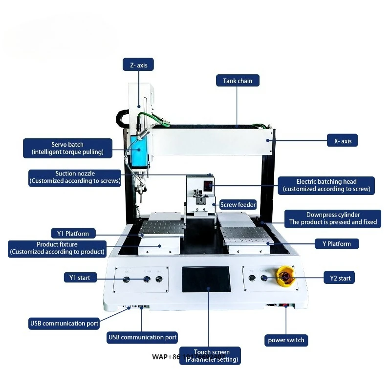 Robotic Desktop Automatic Screwdriver Machine Industrial Equipment for Fastening Locking Tightening Insertion Drive Assembly