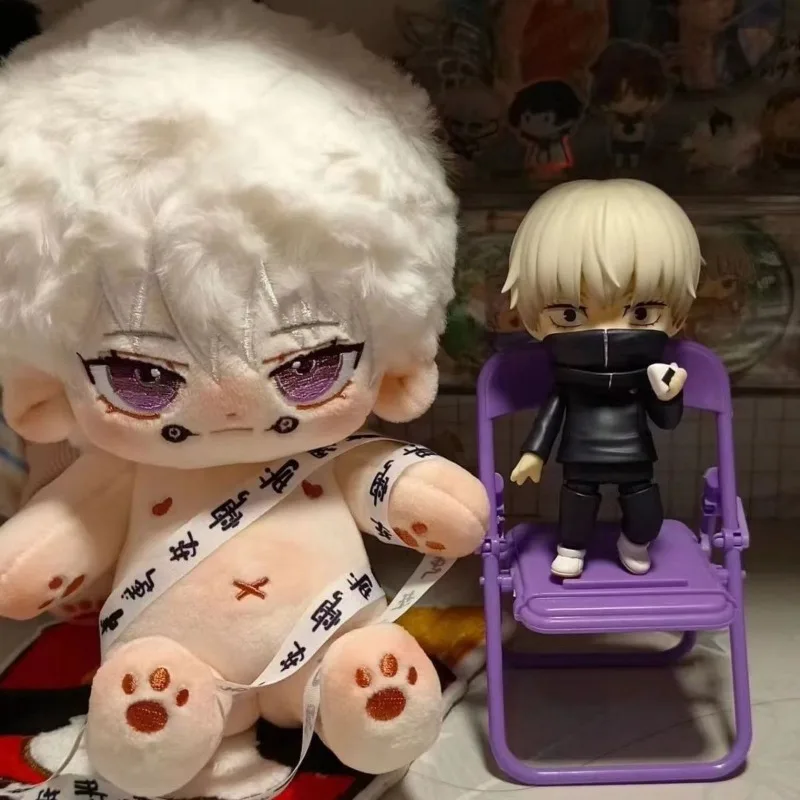 Gefüllte Anime Jujutsu Kaisen Satoru Gojo 20cm süße Baumwoll puppe Spielzeug für Kinder Erwachsene Plüsch puppe Sammler geschenk