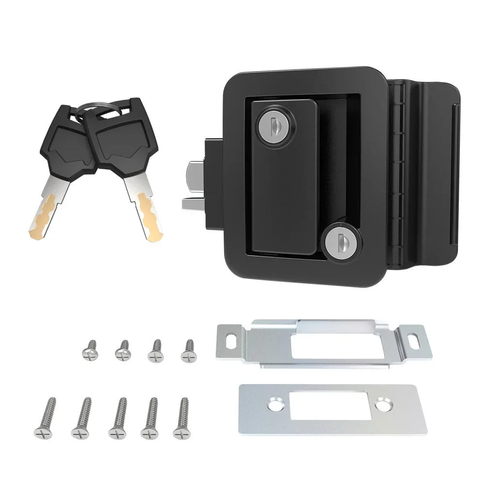 

RV Entry Door Lock with Paddle Deadbolt Camper Door Handle Latch Metal RV Entry Door Lock for Camper Travel Trailer Cargo Hauler