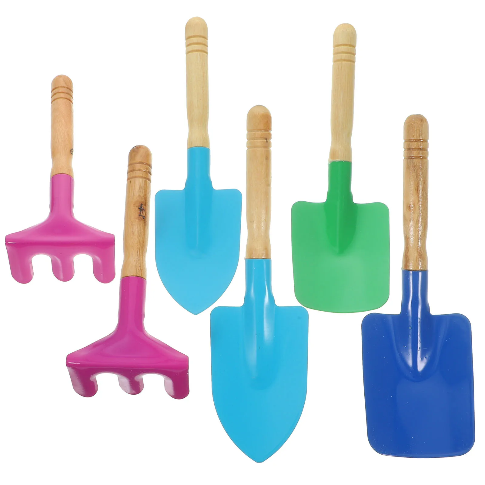 

6Pcs Mini Garden Tool Set for Kids Safe Iron and Wooden Handle Tools Ideal for Backyard Sand Play Colorful Kids Garden Activity