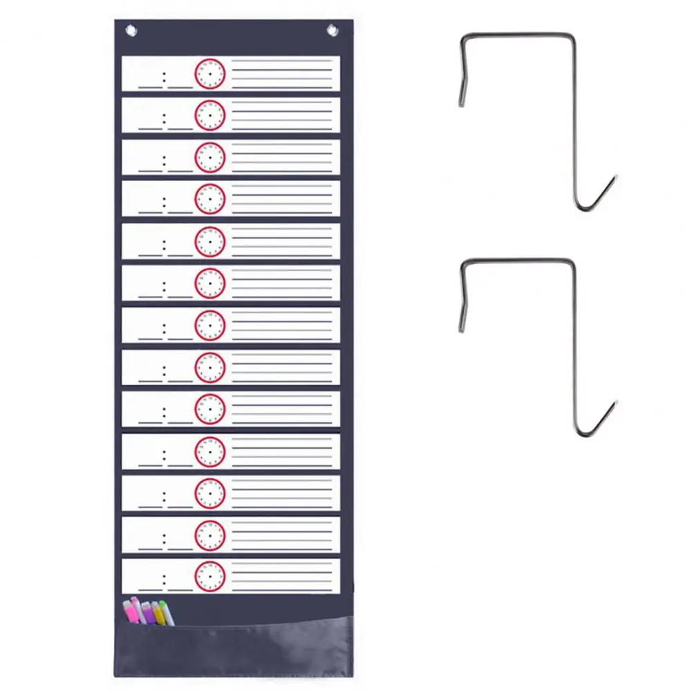 Daily Schedule Pocket Chart with 14 13 Cards Classroom Kids Time Scheduling Hanging Pocket Bag fournitures scolaires