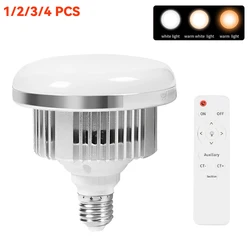 65W LED Photographic Lighting Bulbs E27 Base Lamp With Remote Control Dimmable Daylight Bulb For Photo Studio Softbox