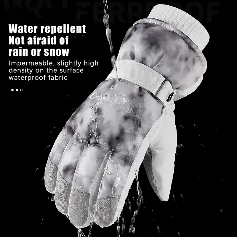 [CC55」 قفازات ركوب الدراجات الشتوية غير قابلة للانزلاق تعمل باللمس قفازات التزلج على الجليد اكسسوارات جيب مقاوم للماء قفازات دافئة للرجال والنساء #1