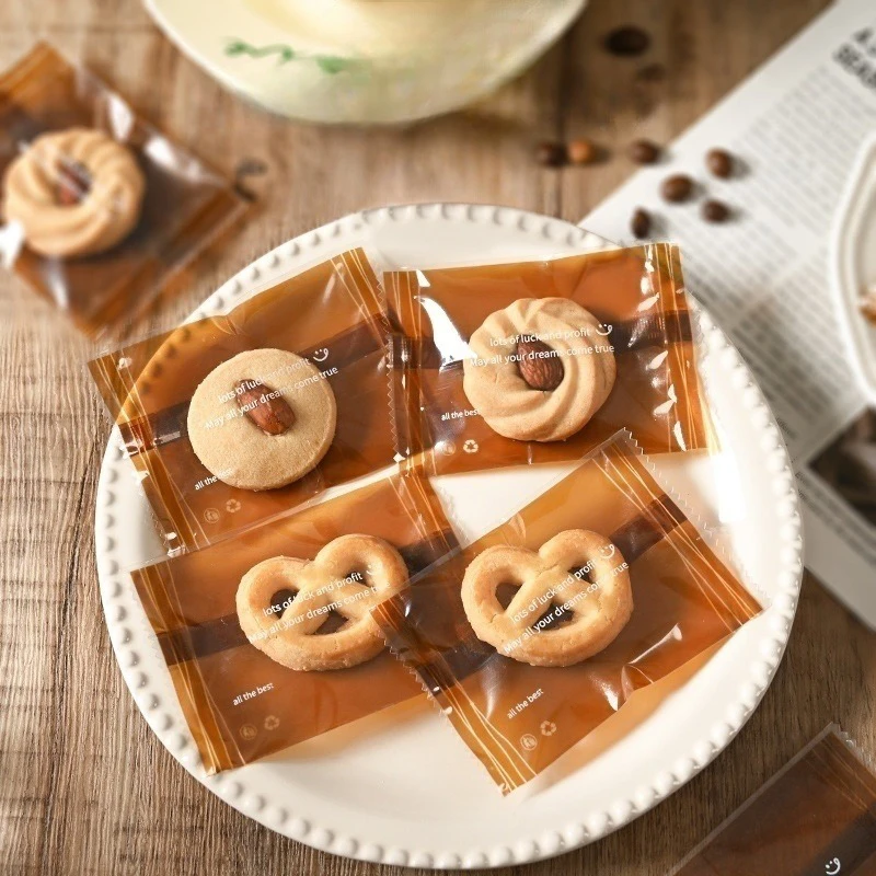 

100pcs Frosted Snowflake Crisp Bags For Handmade Chocolate Nougat Candy Cookie Food Packaging Party Baking Bag