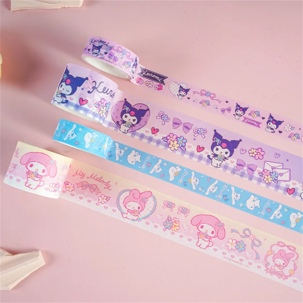 Sanrio Stickers Set Box Cute Cinnamoroll Kuromi My Melody Hand Acount Tape Stickers Decal Decoration DIY Stickers Kids Toys