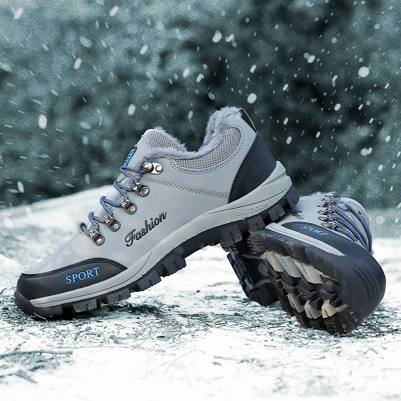 Sapato de montanhismo impermeável masculino, sapatilhas para caminhadas na neve, antiderrapante, esportes ao ar livre, original, inverno, 2024