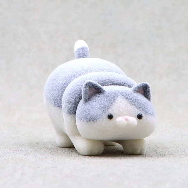 Kreative japanische Stil Beflockung dicke Katze Cartoon süße mollige Kätzchen Puppe Spielzeug Modell Desktop Szene Dekoration Ornament lustige Geschenke