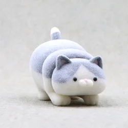 Creative Japanese-style Flocking Fat Cat Cartoon Cute Chubby Kitten Doll Toy Model Desktop Scene Decoration Ornament Funny Gifts