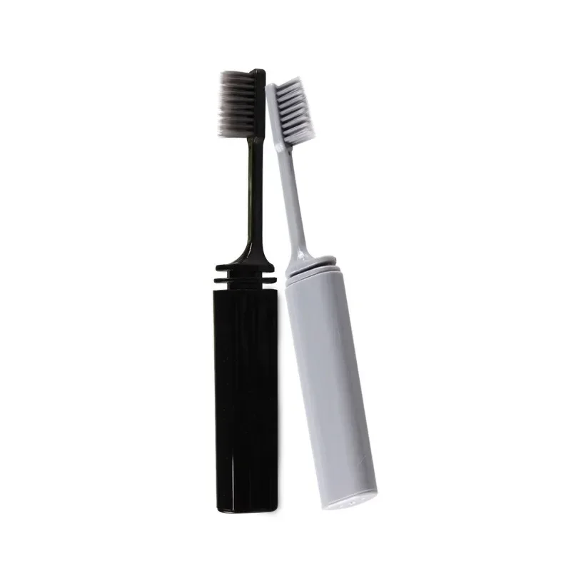 Brosse à dents portable pliable en bambou, facile à transporter, pour voyage, camping, randonnée en plein air, 1 pièce