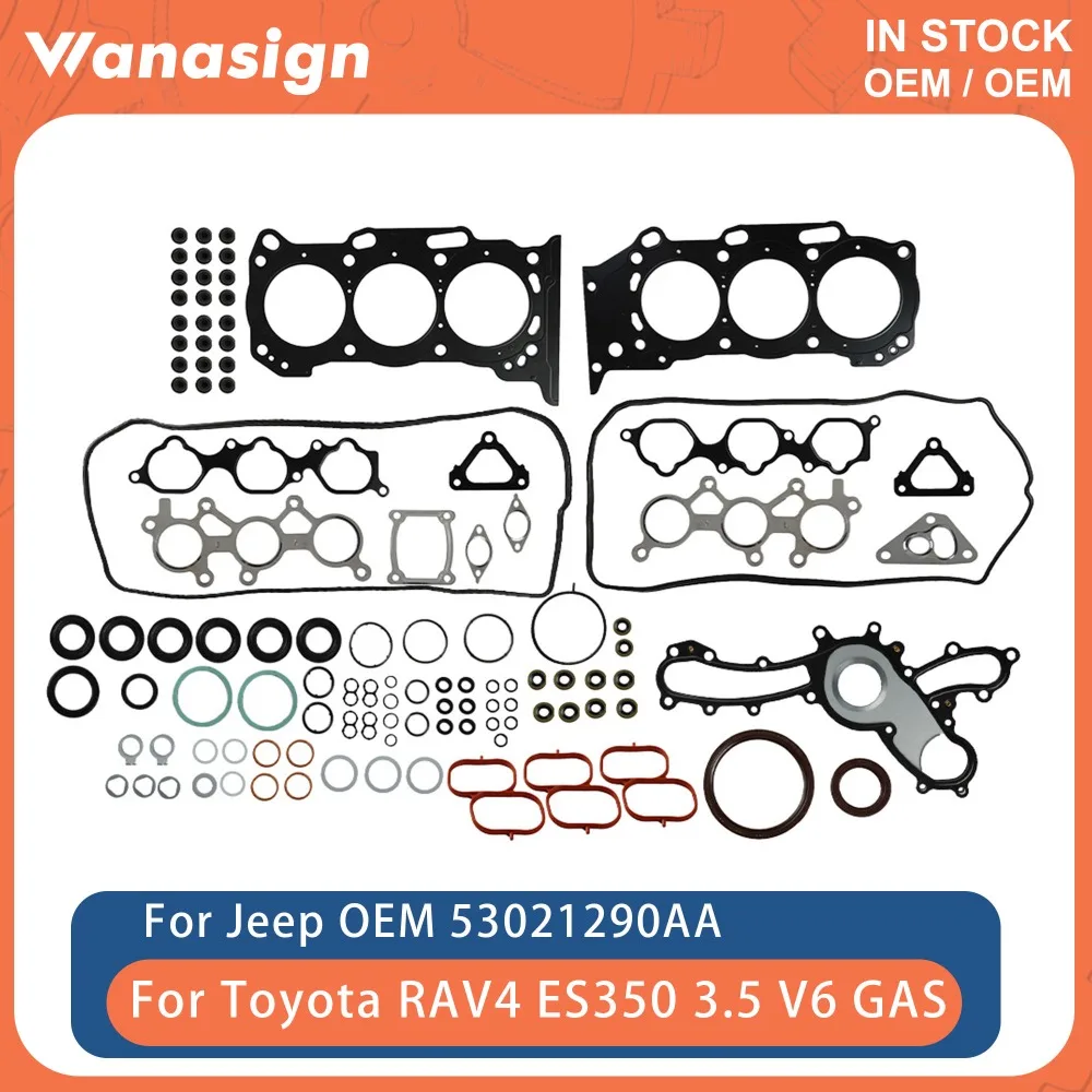 

Engine Full Gasket Set Fit 3.5 L For Toyota Avalon Camry Highlander Lotus Evora RX450h Lexus ES350 3.5 L V6 GAS 05-20 HS26321PT