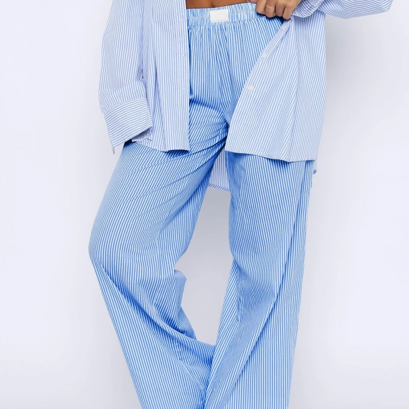 2026 Spring New European American Women's Clothing Fashion Pure Cotton Plaid Casual Loose Pocket Versatile Long Pants Ladies