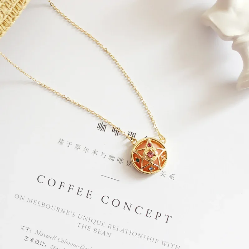 16 Styles Japanese Luna Cat Pendant Angle Wing Key Wand Star Moon Necklace Cartoon Animal Fox Choker Necklaces