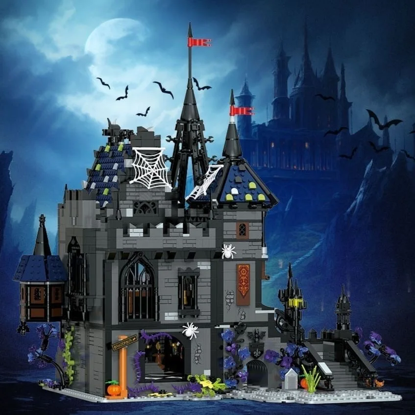 3007PCS Creative Expert Dracula Kasteel Bouwstenen Street View Architectuur MOC Modulaire Model Kit DIY Puzzy Speelgoed Cadeau voor Kid