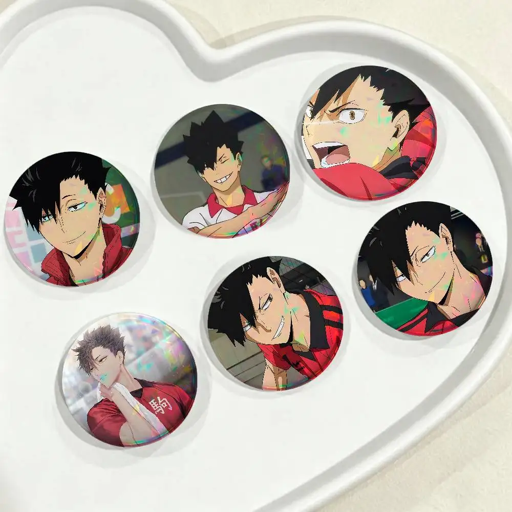 Cool Tetsuro Kuroo For Badge Custom Laser Hologram Enamel Pin Badge Metal Lapel Brooch For Clothes Bag Accessory Gift