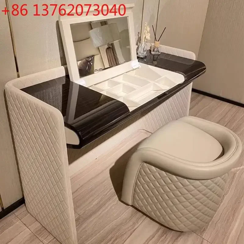 Retro Storage Vanity Desk Mirror Stool Luxury White Makeup Vanity Desk Dressers Bedroom Lounges Coiffeuse Furniture Home