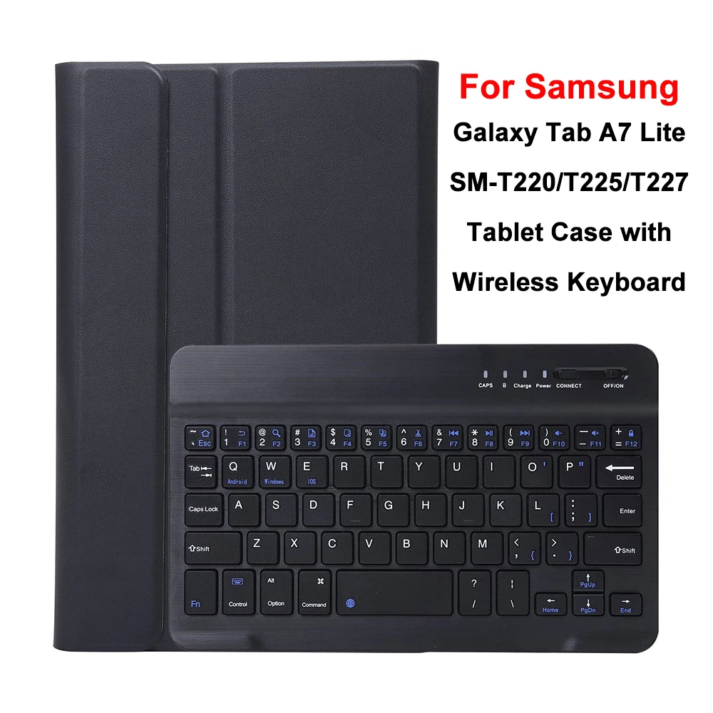 For Galaxy Tab A7 Lite 8.7 Inch Keyboard Case,Detachable Keyboard Cover With Pen Slot for Samsung Tab A7 Lite SM-T220 T225 T227