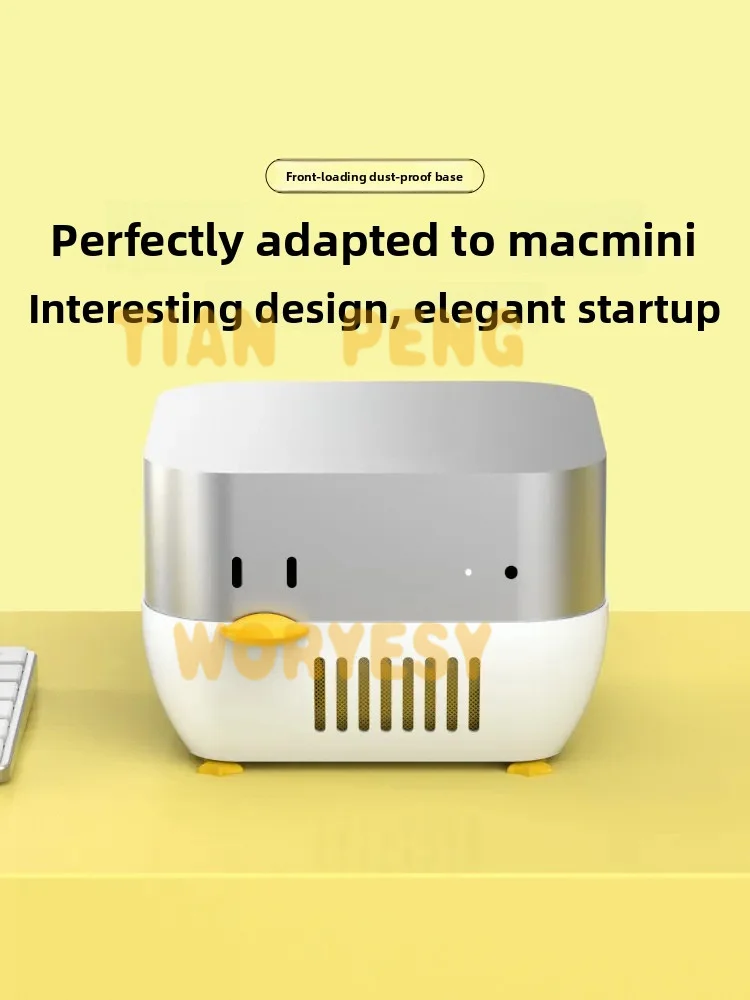 WYORESY premium cute duck shaped stand for Mac mini M4/M4 Pro adopts fine injection molding craft for desktop decoration