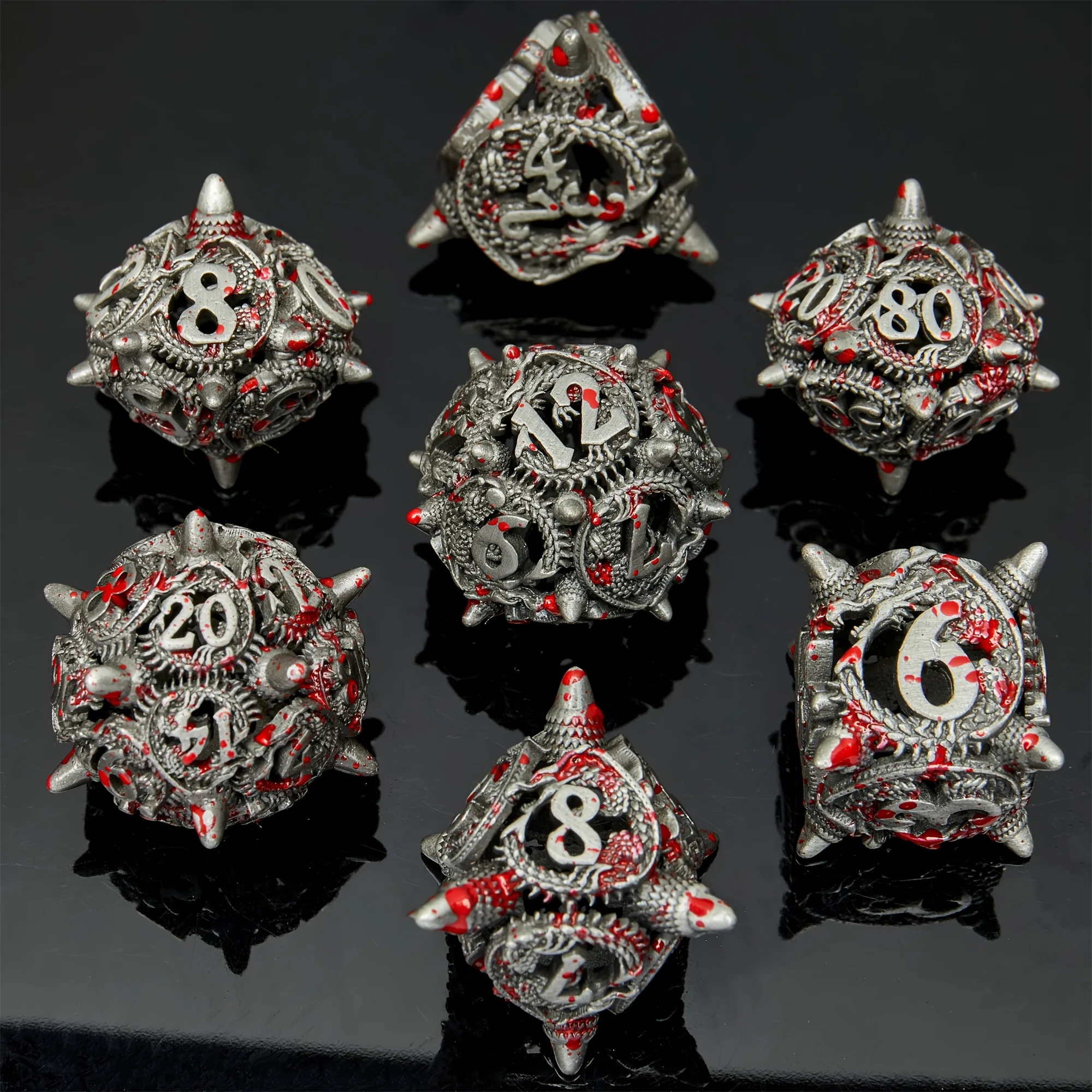 D&D Metal Dice Set, Role Playing Dice, Dungeons&Dragons, RPG, D&D Dice, Party Gift Decoration, Accessories D20 D12 D10 D8 D6 D4