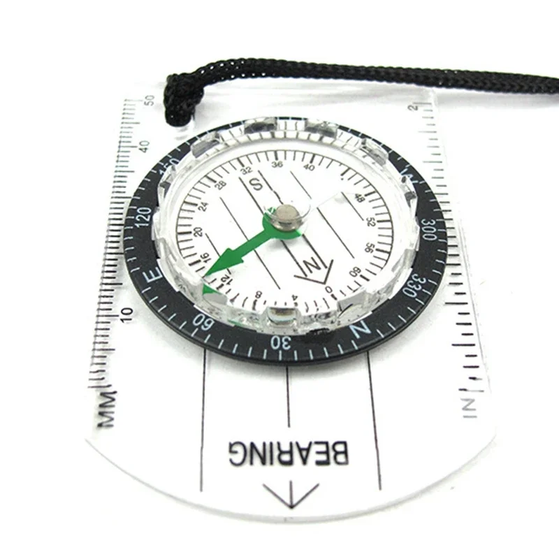 Outdoor Camping Hiking Transparent Plastic Compass Compass Proportional Footprint Travel  Compass Tools travel kits image 2