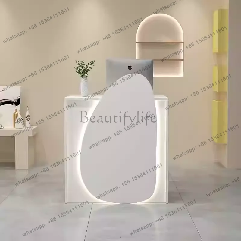LJY Reception Desks Displays Pulpit For Church Reception Salon Counter Desk With Drawers Beauty Infodesk Furniture For Business