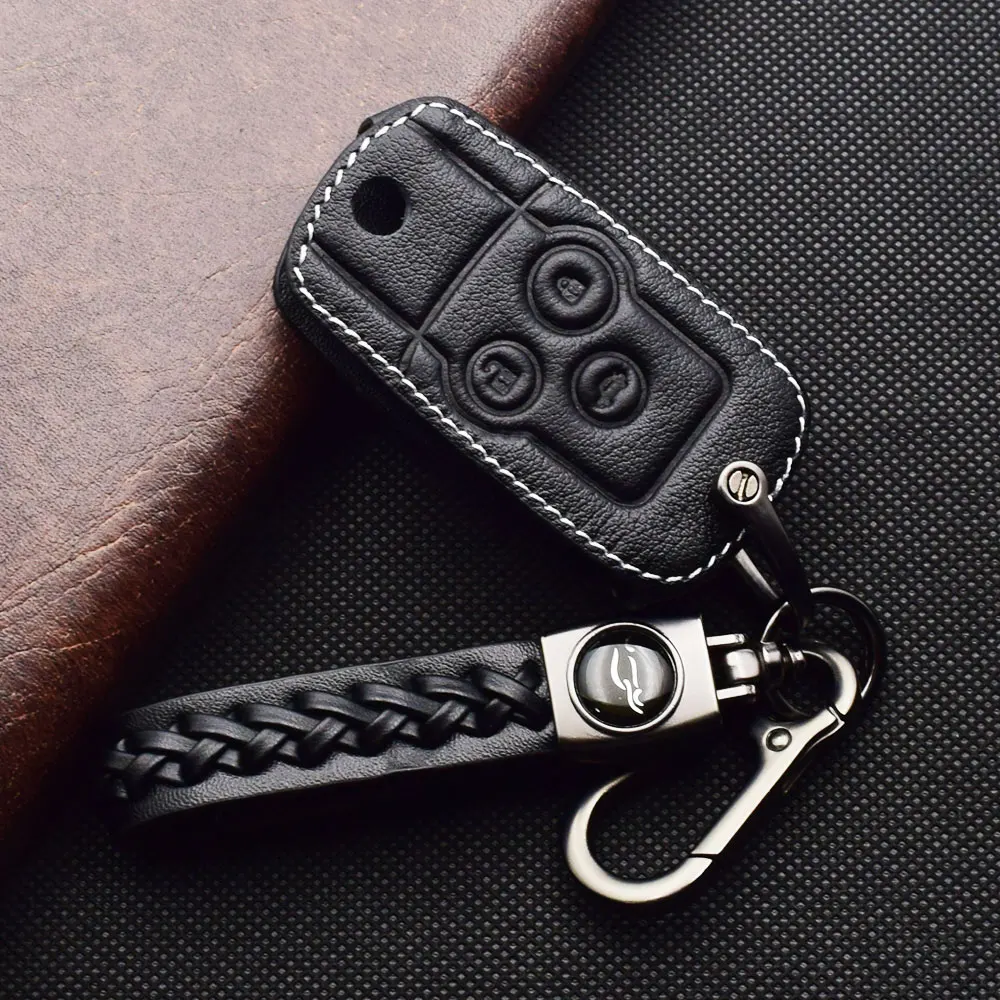 Leder Auto Schlüssel Fall Keychain Für Honda CR-V Civic Jazz CR-Z Accord Acura TL TSX MDX RDX Flip Fernbedienung fob Schutz Abdeckung – Detail 5