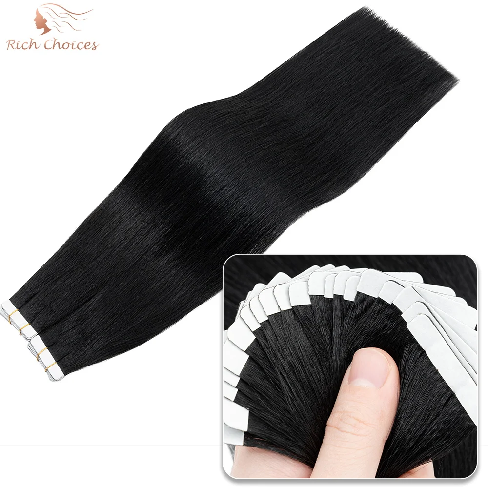 Rich Choices Yaki Tape in Hair Extensions Human Hair for Black Women  Light Yaki Straight Tape in Extensions Real Human Hair