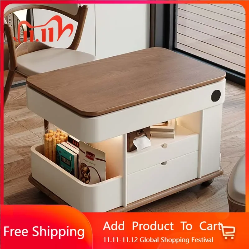 

Italian Adjustable Coffee Tables Design Storage Modern Wood Table Living Room Mobile Organizer Couchtisch Postmodern Furniture