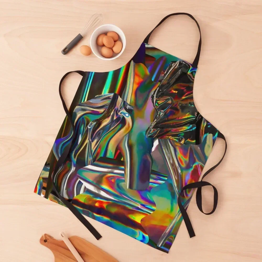 

Holographic Reflections Apron Salon Chef jacket men Kitchen Accessories 2022 Kitchen Things And For Home Apron