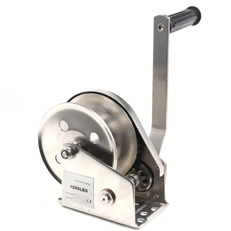 

Hoist Bi-Directional Self-Locking Stainless Steel Manual Winch 1600lbs Hand Cranked Winch Hoist Crane Lifting Hoist Carry Tool