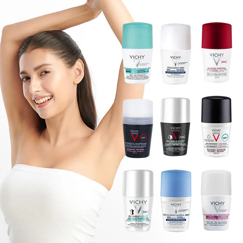 

Vichy 48-часовой шарик для удержания ароматов под мышками, 50 мл, устойчивый к поту, длительный, освежающий, увлажняющий, не раздражающий