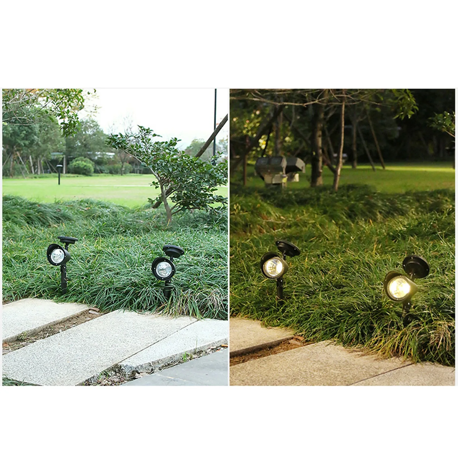 Refletor solar ao ar livre lâmpada LED lâmpada de jardim à prova d'água luz de gramado para paisagem branca