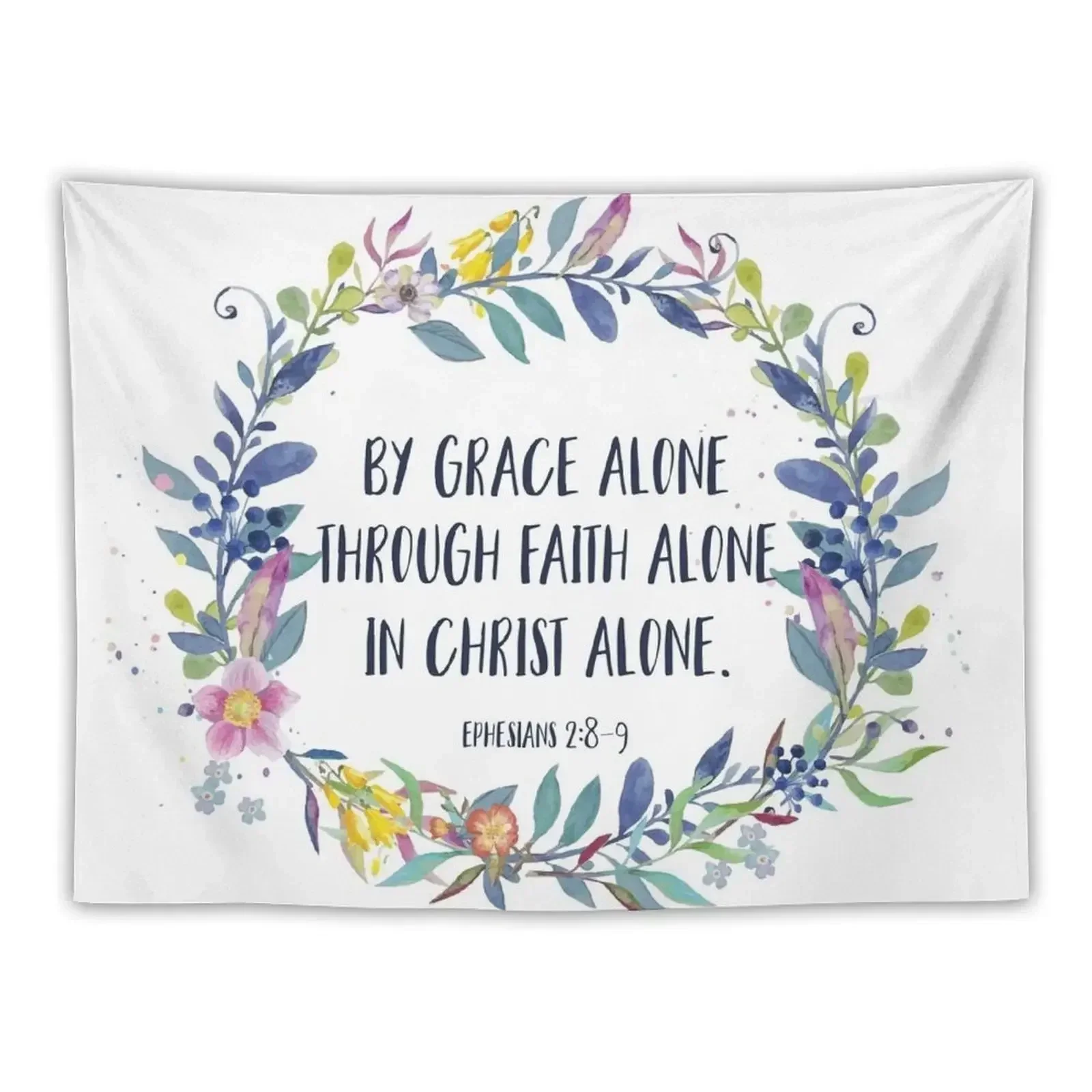 By Grace Alone - Christian Quote Tapestry Hanging Wall House Decorations Decoration For Bedroom Tapestry