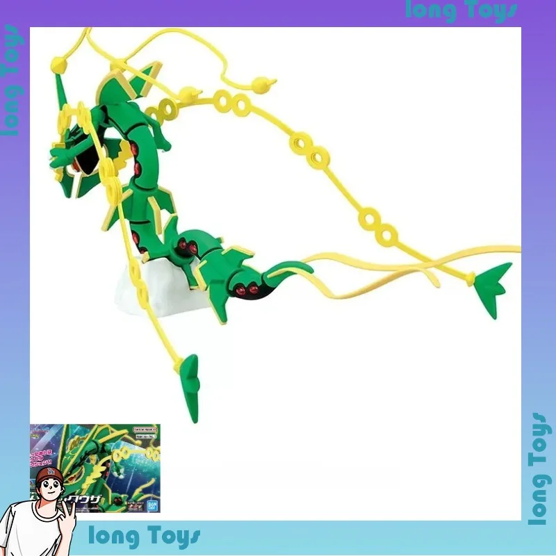 in-stock-genuine-bandai-pokemon-model-kit-evolution-61-rayquaza-mega-anime-action-figure-collection-assembly-model-boy-toys-gift