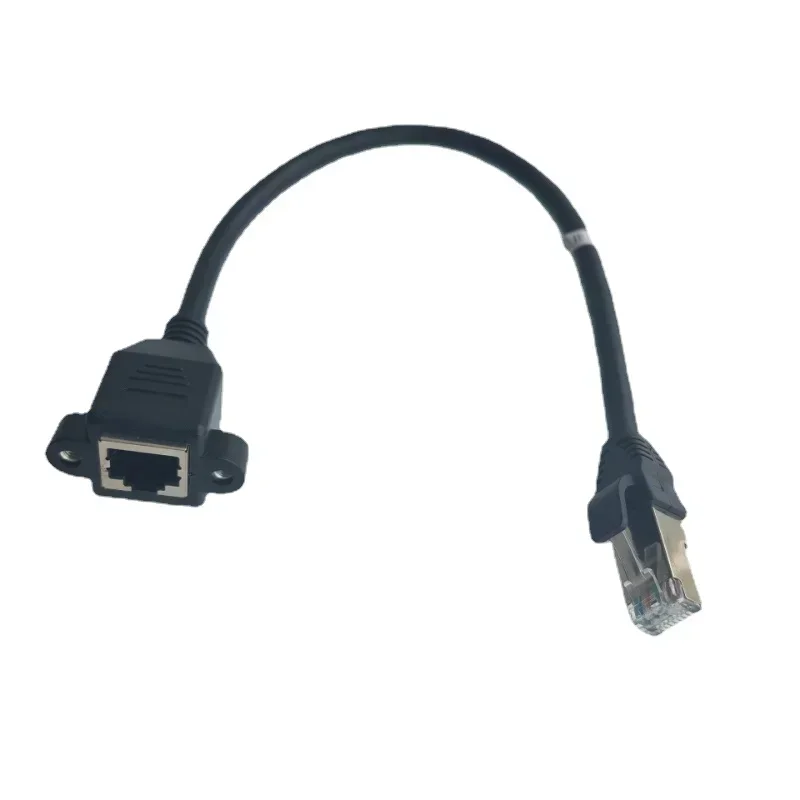 Cat6 Gigabit High Speed 1000Mbps Internet Cable RJ45 Network LAN Cord Male to Female Ethernet Extension Screw Panel Mount